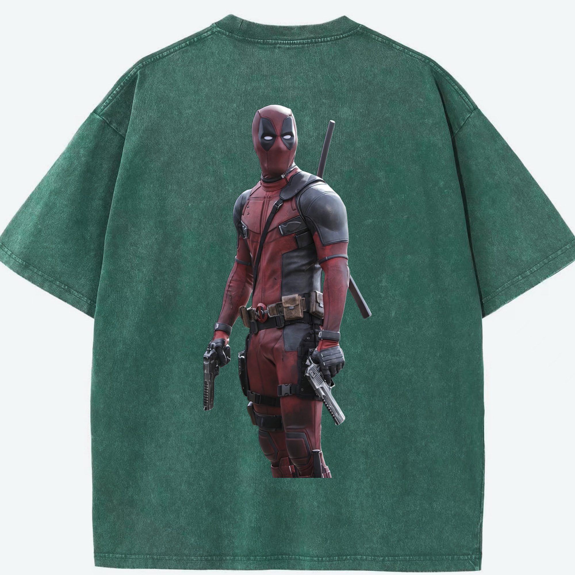 （画像用） Deadpool デッドプール 綿100% ヴィンテージ風 半袖Tシャツ（背面プリント）